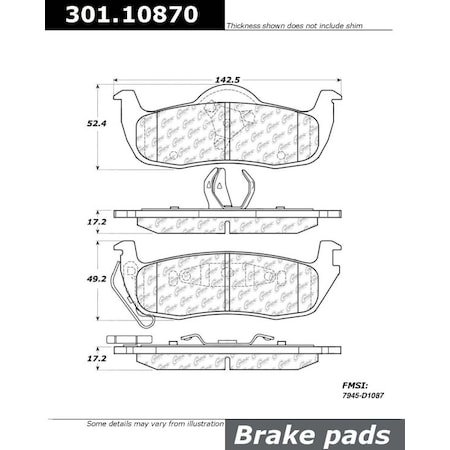 Centric Parts Centric Premium Ceramic, 301.10870 301.10870